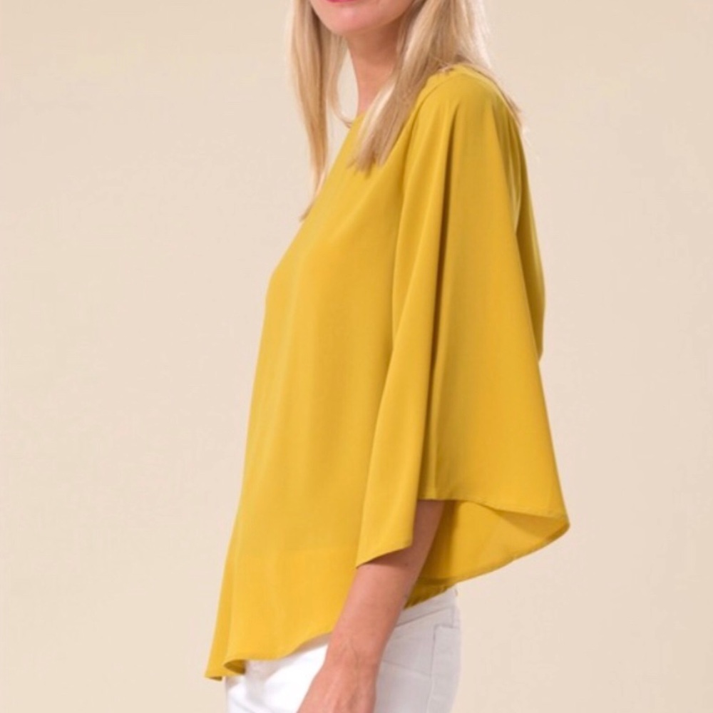 MayMay’s Mustard Cut Out Bow Tie Top - Picture 5 of 6